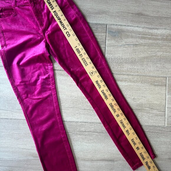 PAIGE Margot Ankle High Rise Pink Velvet Skinny Jeans Size 26 - Picture 5 of 10